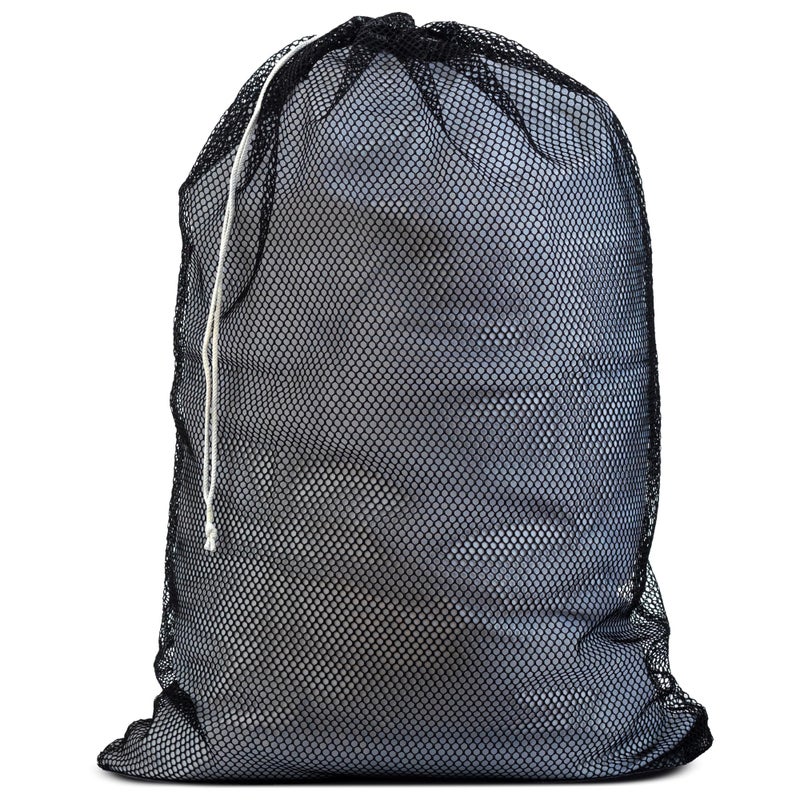 Handy Laundry Mesh XL Laundry Bag - Durable, Machine Washable with Secure Drawstring Closure - Perfect for College Dorms, Laundromats, Apartments (Black, Large 24" x 36") - Image 1
